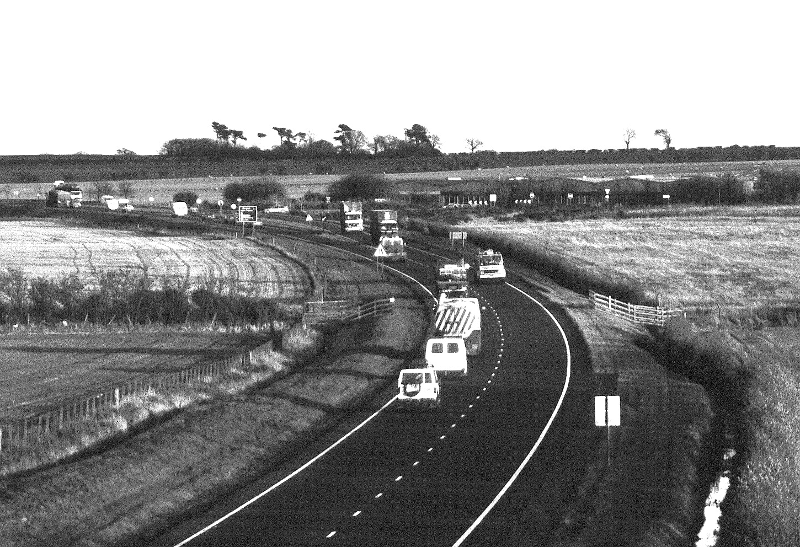 A1 from Macmerry bridge, c1994, before dualling