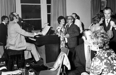 John Hay, music teacher at Preston Lodge High School in full flow 1972 (Gordon Collection)