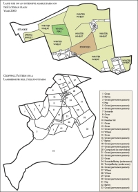 Map of land use on an arable and a hillfoot farm