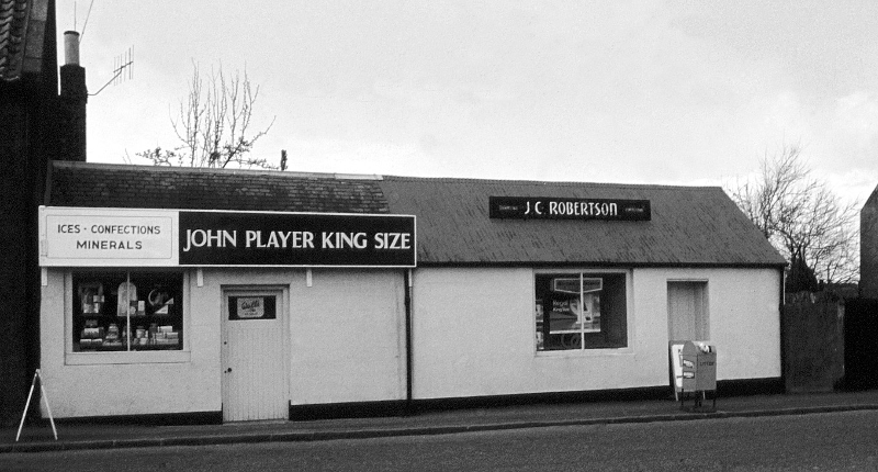 Robertson’s sweet-shop, The Wynd, Aberlady, was once occupied by a golf club maker, then a cycle shop, then was a sweet shop from 1950s - 1970s. Bay Cottage now stands on the site.